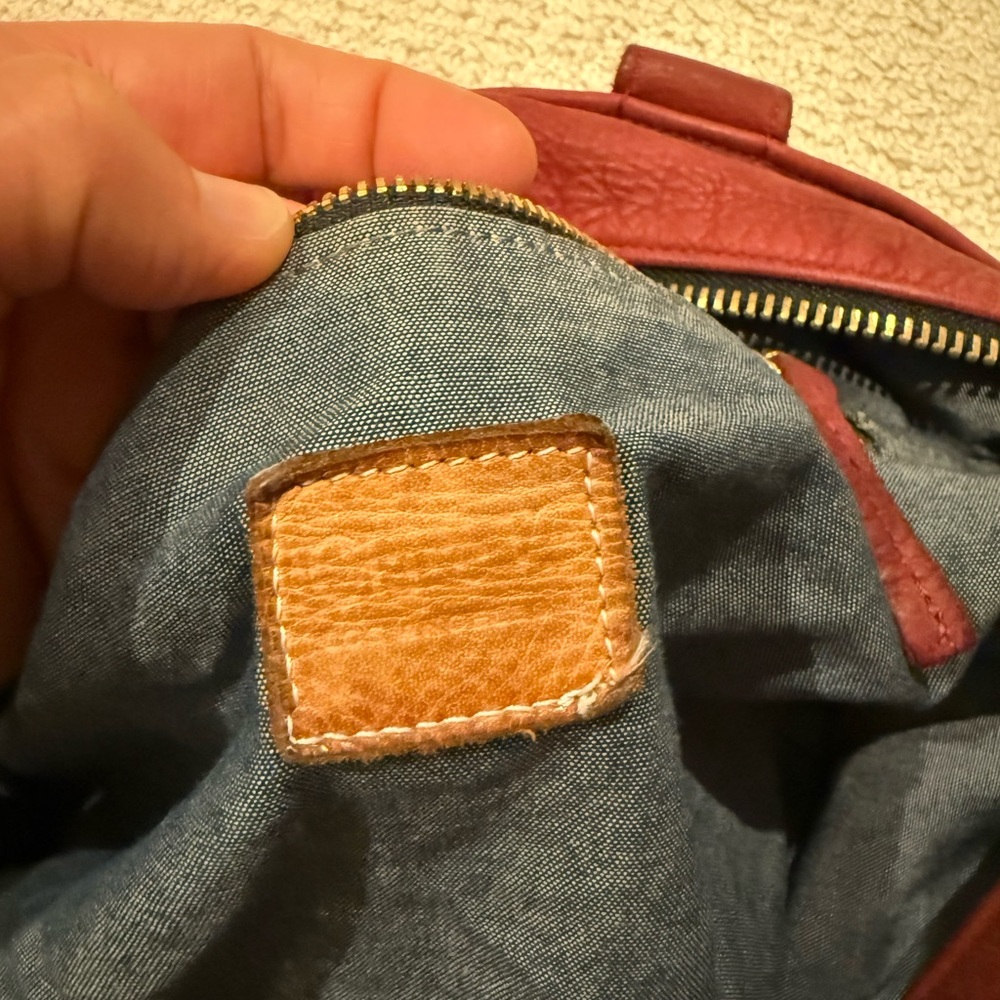 Clare V Deep Red Leather Messenger Bag - Picture 6 of 9